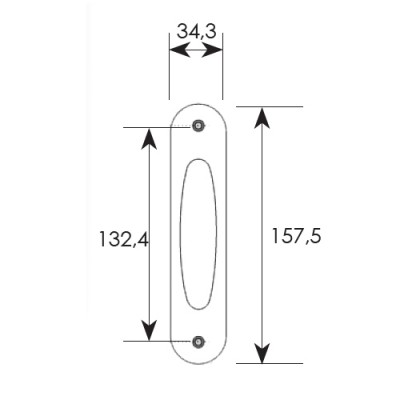 Χούφτα συρόμενης πόρτας σειρά 220 Μπρονζέ Χωρίς Οπή