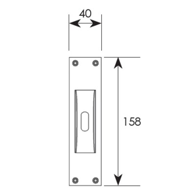 Χούφτα συρόμενης πόρτας σειρά 230 Νίκελ ματ (με τρύπα)