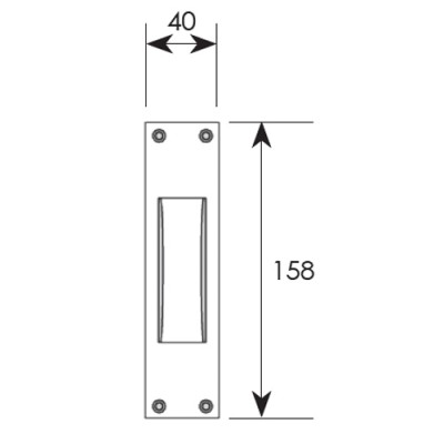 Χούφτα συρόμενης πόρτας σειρά 230 Χρώμιο (με τρύπα)