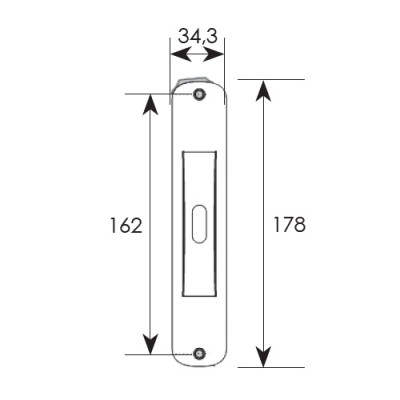 Χούφτα συρόμενης πόρτας σειρά 219 Χρώμιο με Οπή