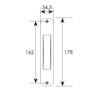 Χούφτα συρόμενης πόρτας σειρά 219 Χρώμιο Χωρίς Οπή