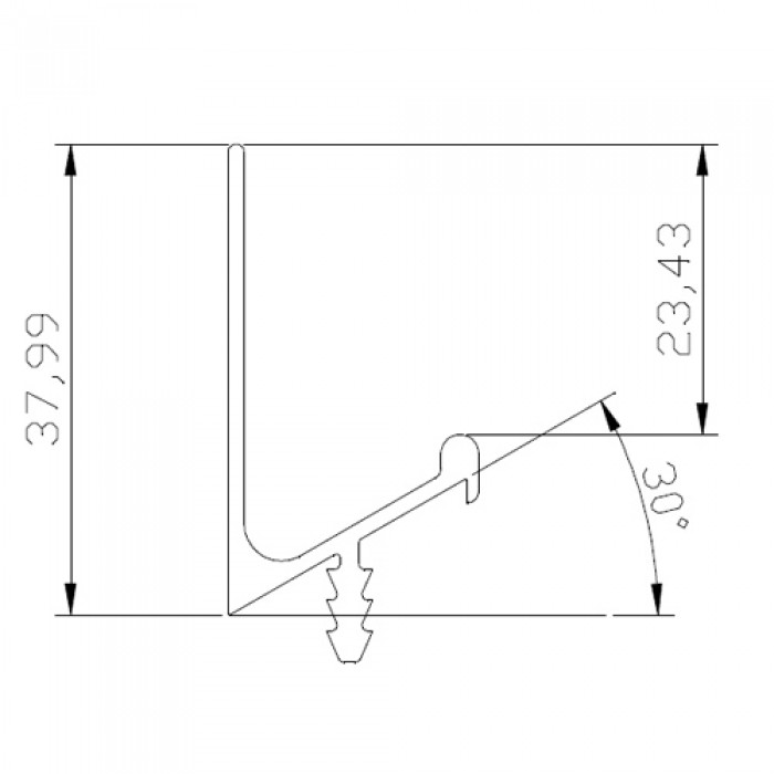 Λαβή επίπλου Χωνευτή Varial 2014 Μαύρο Ματ
