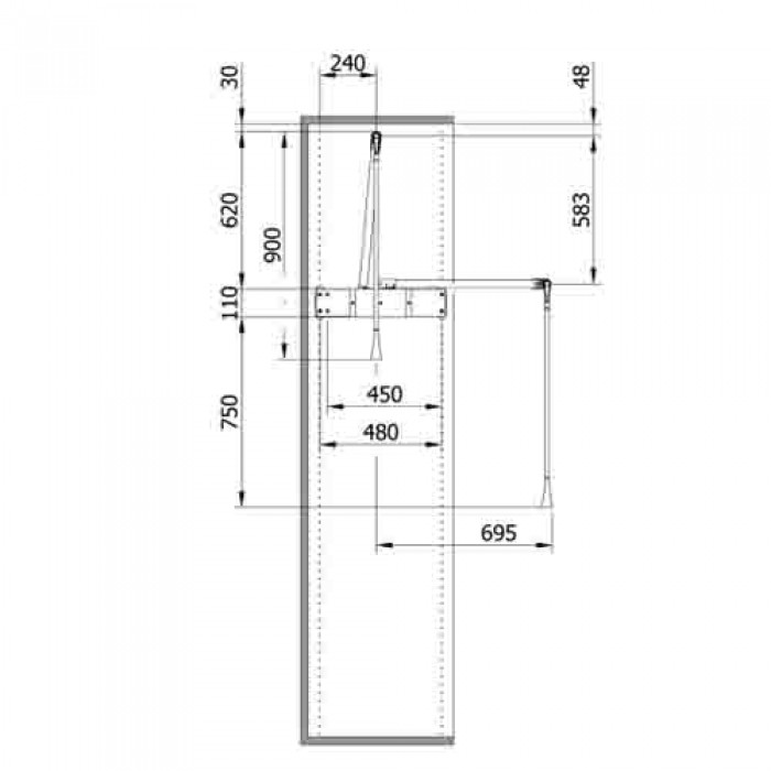 Ασανσέρ Ντουλάπας Servetto Super Pro Γκρι 