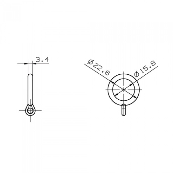 Κρίκος κουρτινόβεργας Zωγομεταλ Φ12 Νίκελ ματ