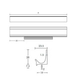 Λαβή επίπλου Χωνευτή Varial 1000 Αλουμίνιο