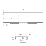 Λαβή επίπλου Χωνευτή Varial 1004 Αλουμίνιο