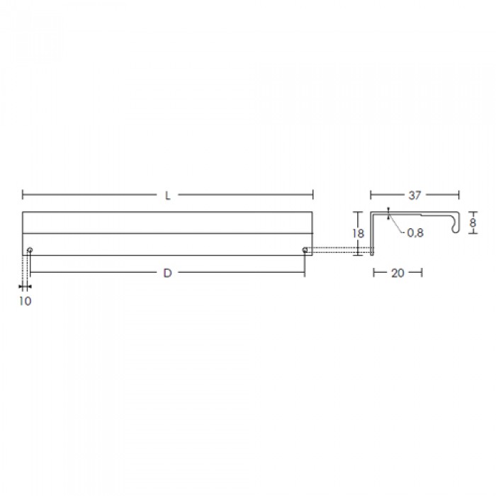 Λαβή επίπλου Χωνευτή Varial 1008 Αλουμίνιο
