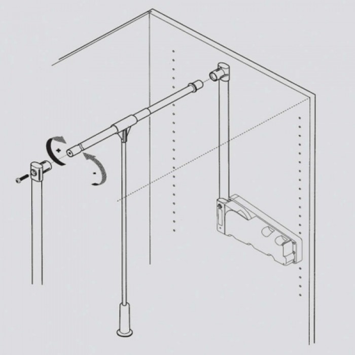 Ασανσέρ Ντουλάπας AMBOS LIFT 500 σε Γκρι Μήκος 75-115cm