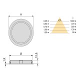 Σποτ φωτισμού ντουλάπας με Led Φ66mm Emuca 5040151 σε Σατινέ Νίκελ