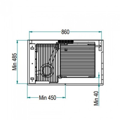 Μεταλλικός Μηχανισμός κουζίνας Magic corner με φρένο, ολικής εξαγωγής με Ανθρακί πλαίσιο και 4 συρμάτινα καλάθια Ανθρακί 27x43cm