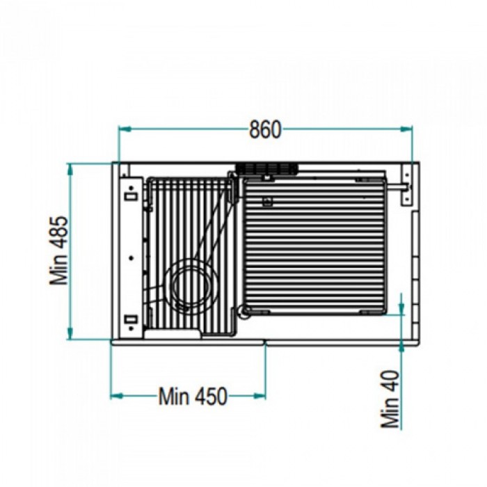 Μεταλλικός Μηχανισμός κουζίνας Magic corner με φρένο, ολικής εξαγωγής με Ανθρακί πλαίσιο και 4 συρμάτινα καλάθια Ανθρακί 27x43cm
