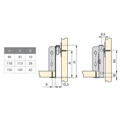 Μεταλλικά Πλαϊνά Συρταριού FGV με ύψος 8,5cm και βάθος 50cm σε χρώμα Λευκό