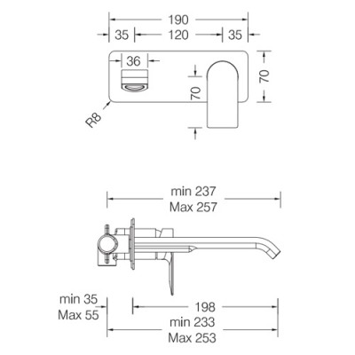Μπαταρία Νιπτήρος Εντοιχισμού Eurorama Charma 148950-100
