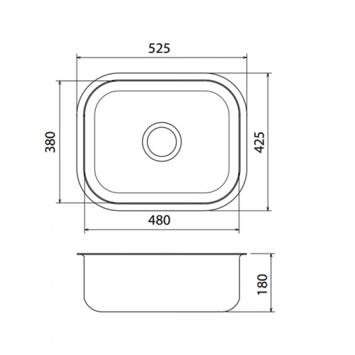 Ανοξείδωτος νεροχύτης Fortinox 28053-110 (52,5x42,5)
