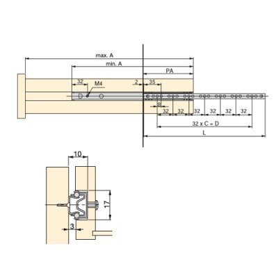 Οδηγός Ξύλινου Συρταριού Κινησιάς Mini 18cm