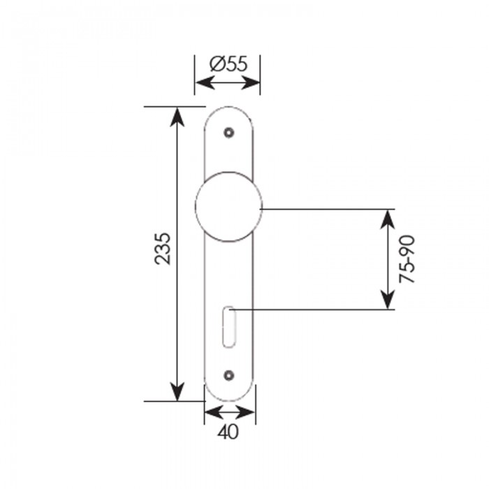 Πόμολο πόρτας χειρολαβή με πλάκα 183 Όρο