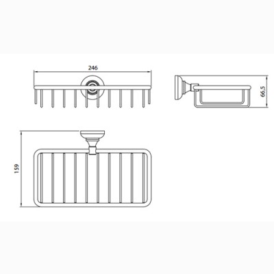 Σπογγοθήκη-Μπουκαλοθήκη 24,6 x 15,9 x 6,65 cm Performa Design Victoria 9306-621-400 BLACK MATT