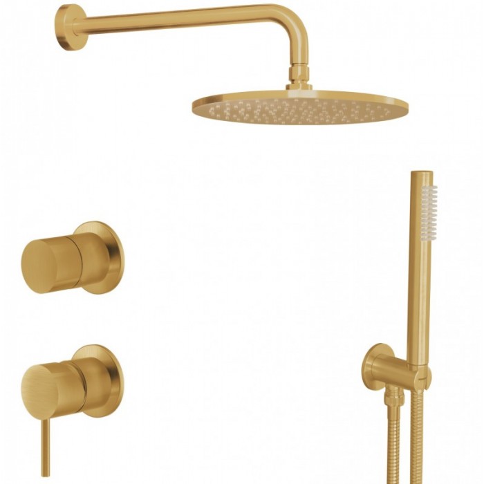 Σετ Ντουζ Εντοιχισμού La Torre Elle 316 Inox σε Gold Brushed PVD