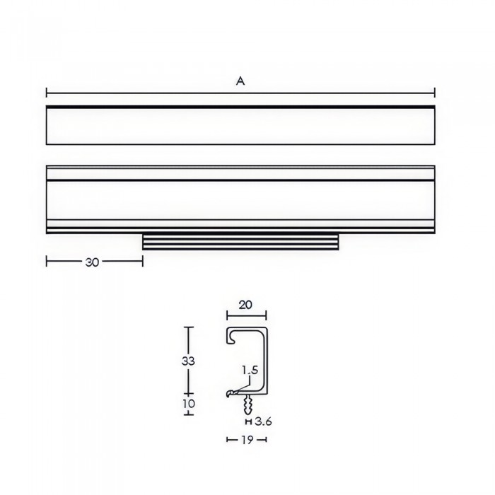 Λαβή επίπλου Χωνευτή Varial 1002 Αλουμίνιο