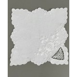 Βαμβακερό Πετσετάκι Γλυκού με Ανεβατό Κέντημα & Γλώσσες Vento 30x30cm 30x30cm Άσπρο