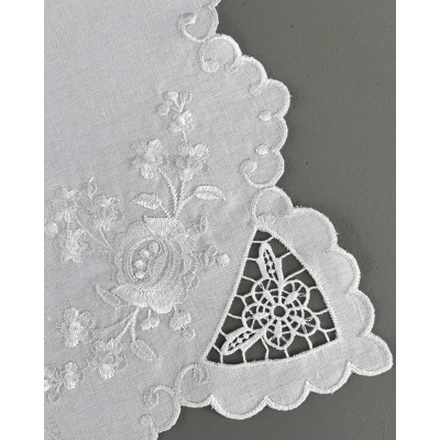 Βαμβακερό Πετσετάκι Γλυκού με Ανεβατό Κέντημα & Γλώσσες Vento 30x30cm 30x30cm Άσπρο