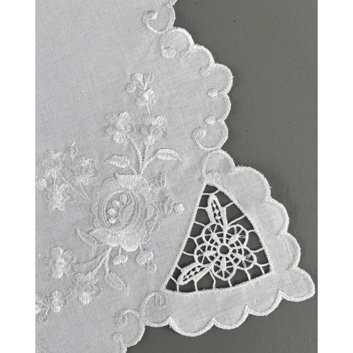 Βαμβακερό Πετσετάκι Γλυκού με Ανεβατό Κέντημα & Γλώσσες Vento 30x30cm 30x30cm Άσπρο