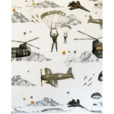 Βαμβακερή Παιδική Εμπριμέ Μαξιλαροθήκη Vintage Planes 50x70cm 50x70cm