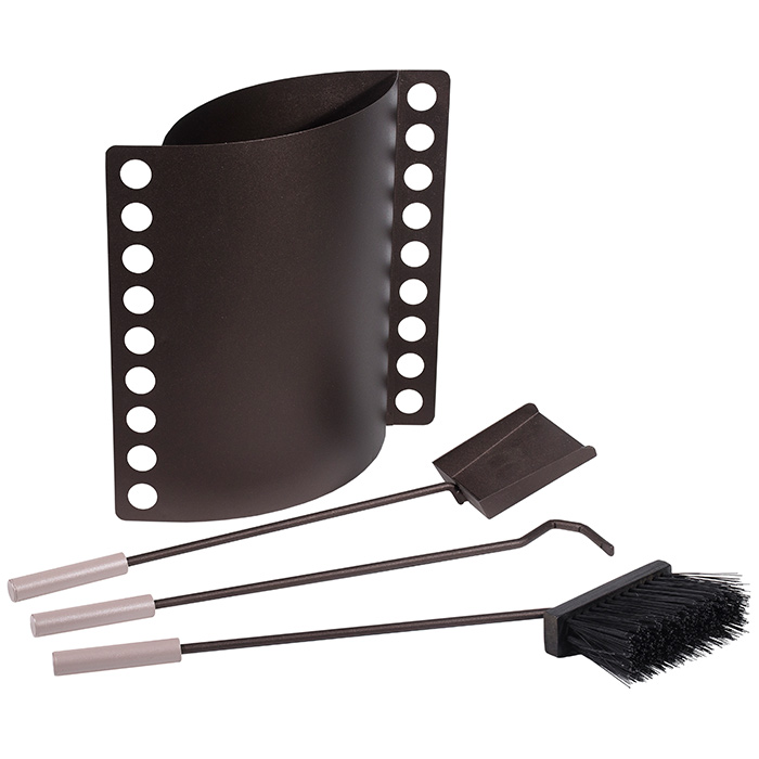 Σετ εργαλείων τζακιού με κουβά Ορλάντο 500 Viometal Χρώμα σκουριά