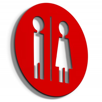 Σήμανση ''DOUBLE'' 14x14 εκ., Στρογγυλό απο Κόκκινο Ακρυλικό Πλαστικό Πάχους 3mm Νο5881314_2