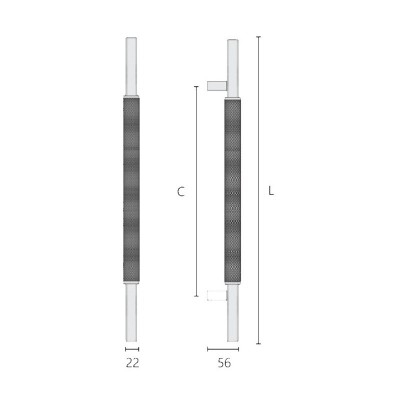 Λαβή εξώπορτας ορειχάλκινη σειρά 3080 Μπρονζέ Ματ (Σε 2 διαστάσεις)