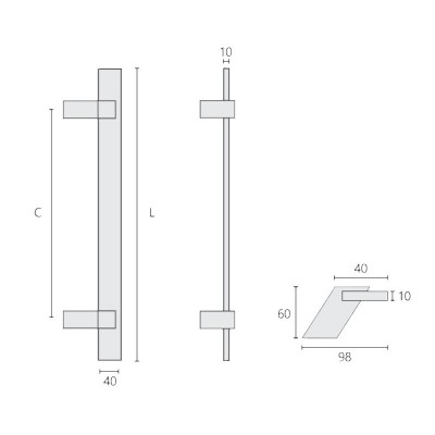 Λαβή εξώπορτας σειρά 3090 Mαύρο χρώμα (Σε 7 διαστάσεις)