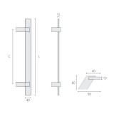 Λαβή εξώπορτας αλουμινίου σειρά 3091 Μαύρο (Σε 5 διαστάσεις)