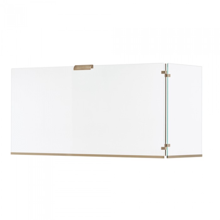 Γυάλινη Κάλυψη τζακιού 563 σε Νίκελ Ματ 50x80+30cm
