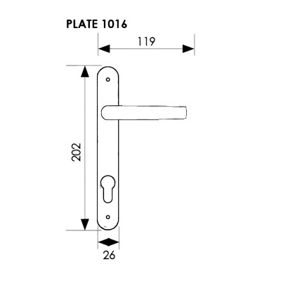 Πόμολο Αλουμινόπορτας με στενή πλακά 25mm (1τεμάχιο) Ζωγομετάλ σειρά 0302 Νίκελ ματ