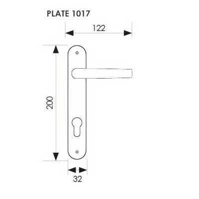 Πόμολο Αλουμινόπορτας με στενή πλακά 32mm (1τεμάχιο) Ζωγομετάλ σειρά 0302 Όρο ματ