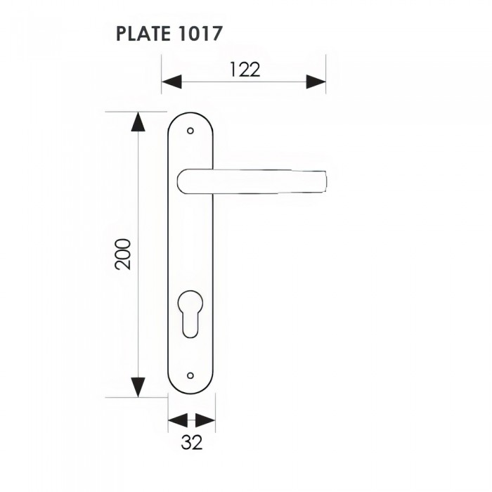 Πόμολο Αλουμινόπορτας με στενή πλακά 32mm (1τεμάχιο) Ζωγομετάλ σειρά 0302 Όρο ματ