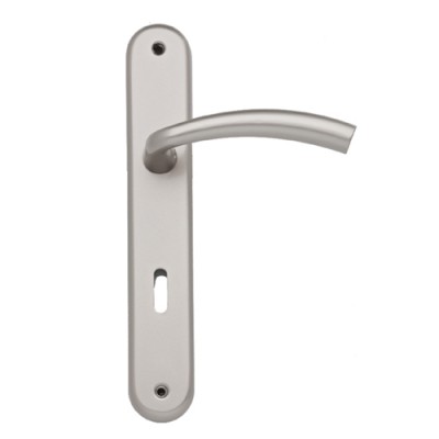 Πόμολο πόρτας χειρολαβή με πλάκα 306 Νίκελ Ματ