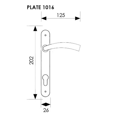 Πόμολο Αλουμινόπορτας με στενή πλακά 25mm (1τεμάχιο) Ζωγομετάλ σειρά 0306 Νίκελ ματ
