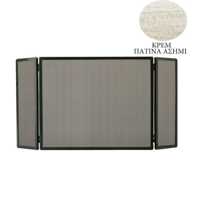 Ρουστικ Κάλυψη τζακιού 689 σε Κρεμ Πατίνα Ασημί