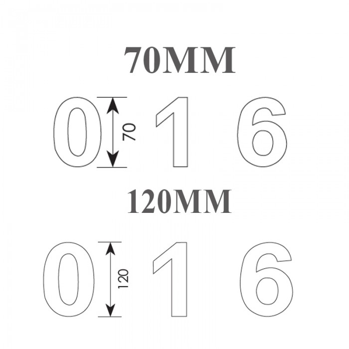 Αριθμοί κατοικιών Αυτοκόλλητοι σειρά 932 Μαύρο mat  Αριθμός 0 70mm