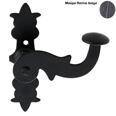 Πόμολο παραθύρου με χειρολαβή 143 Μαύρο πατίνα ασημί