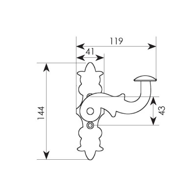 Πόμολο παραθύρου με χειρολαβή 143 Αντικέ σκουριά