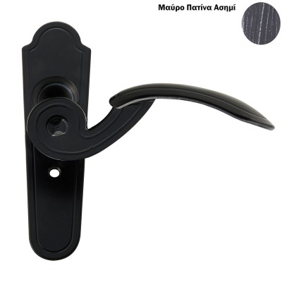 Πόμολο παραθύρου με χειρολαβή 145 Μαύρο πατίνα ασημί