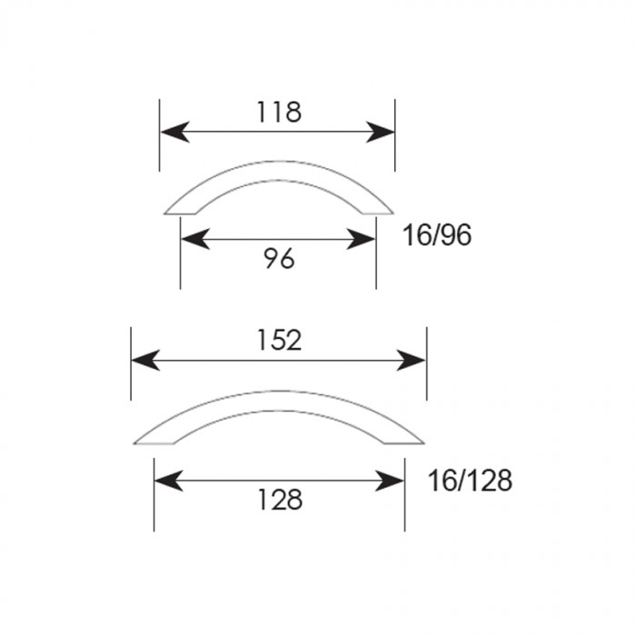 Λαβές επίπλων σειρά 16 Λευκό χρώμα