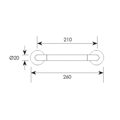 Λαβή εξώπορτας σειρά 331 Μήκος 25.5cm Νίκελ ματ / Χρώμιο