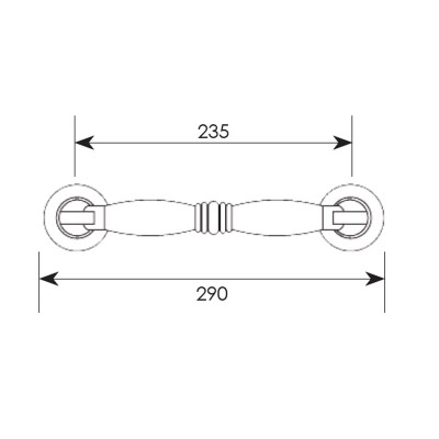 Λαβή εξώπορτας σειρά 172 Μήκος 23.5cm Μπρονζέ / Όρο