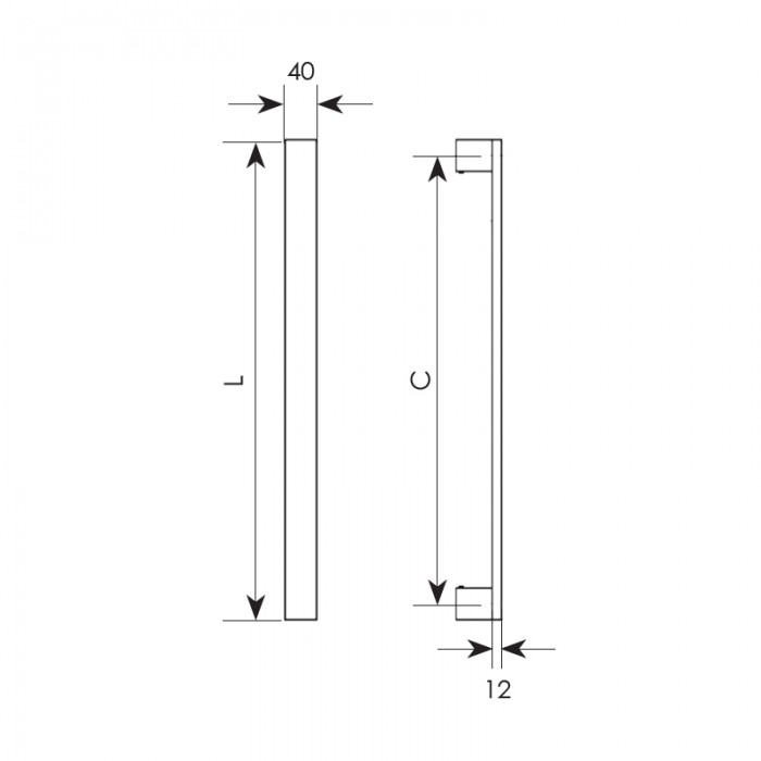 Λαβή εξώπορτας σειρά 3030 Νίκελ ματ (Σε 3 διαστάσεις)