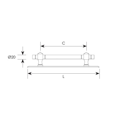 Λαβή εξώπορτας σειρά 402 Nίκελ ματ / Χρώμιο (Σε 3 διαστάσεις)