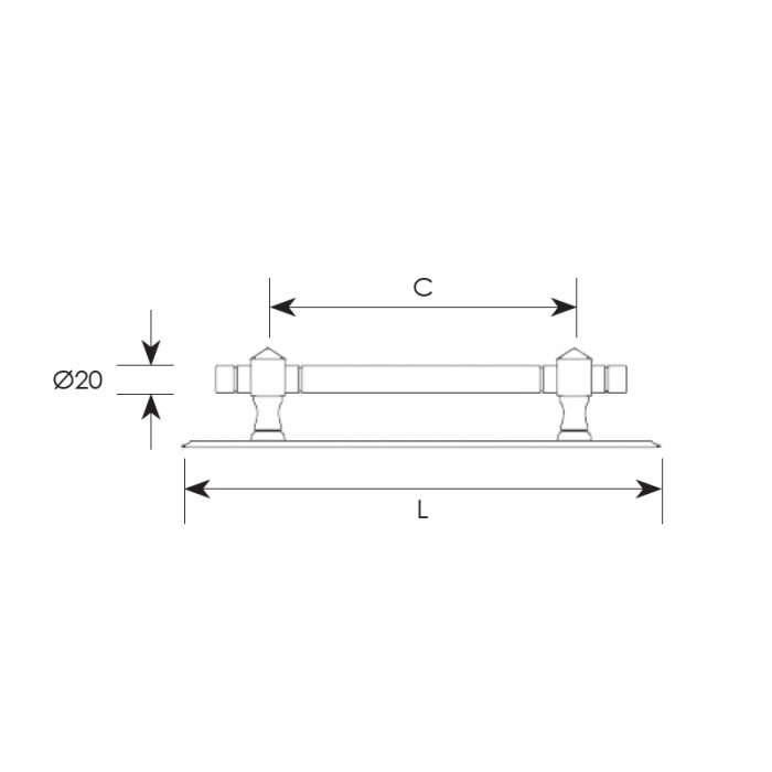 Λαβή εξώπορτας σειρά 402 Μπρονζέ (Σε 3 διαστάσεις)