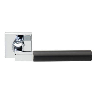 Πόμολο πόρτας χειρολαβή με ροζέτα 2281 σε Μαύρο 